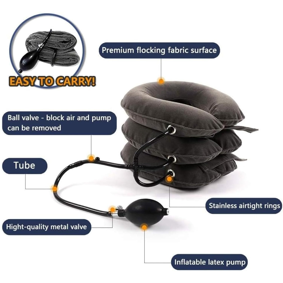 Inflatable Neck Traction Device – Cervical Pain Relief & Posture Support Collar